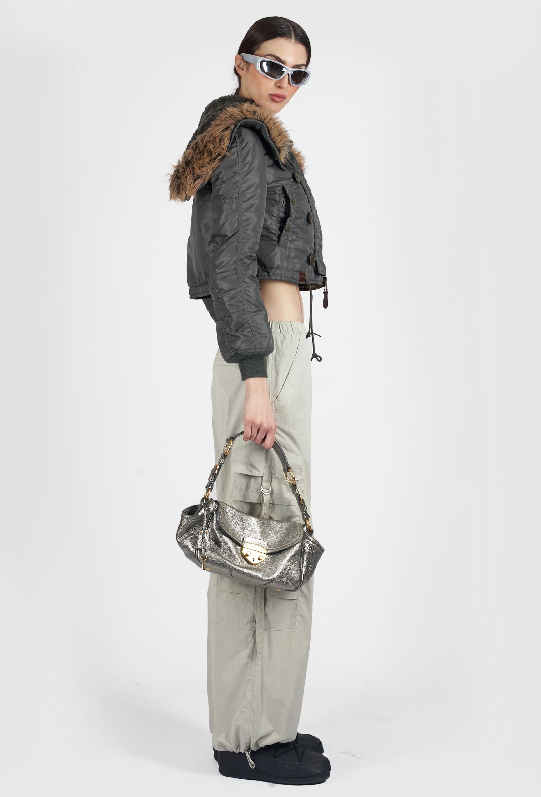 Grigio Junya Watanabe Vintage F&F 2010: bomber croppato in passerella in vendita