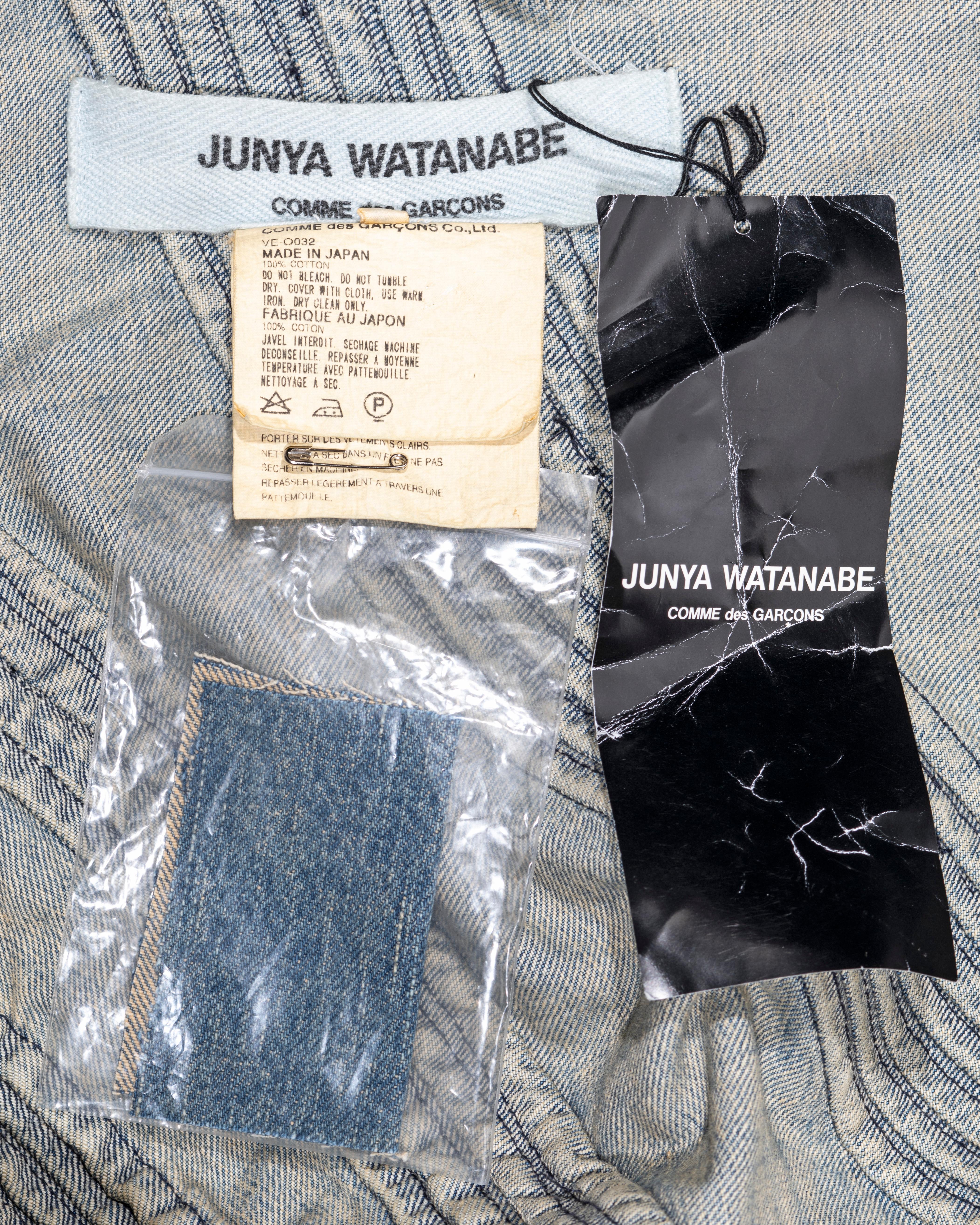 Junya Watanabe washed denim dress and pants ensemble, ss 2002 6