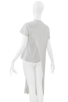Junya Watanabe White T-Shirt With Interior Ruffle Overlay 2000