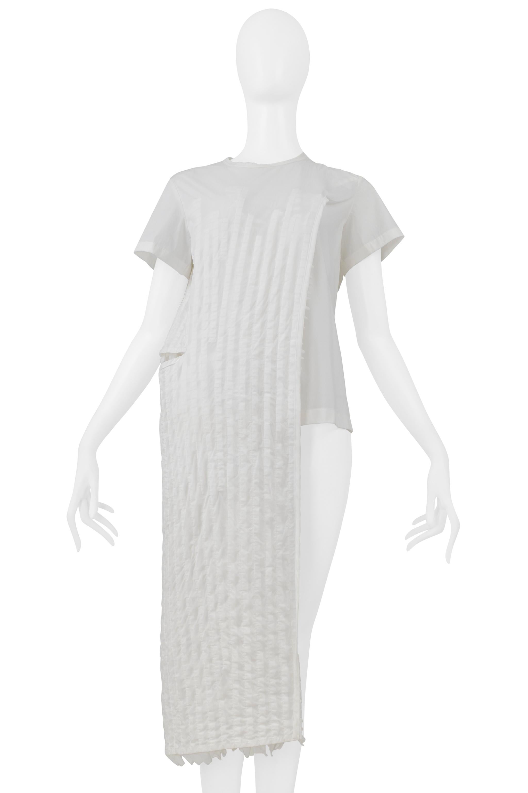 Grigio Junya Watanabe Maglietta bianca con volant interno 2000 in vendita