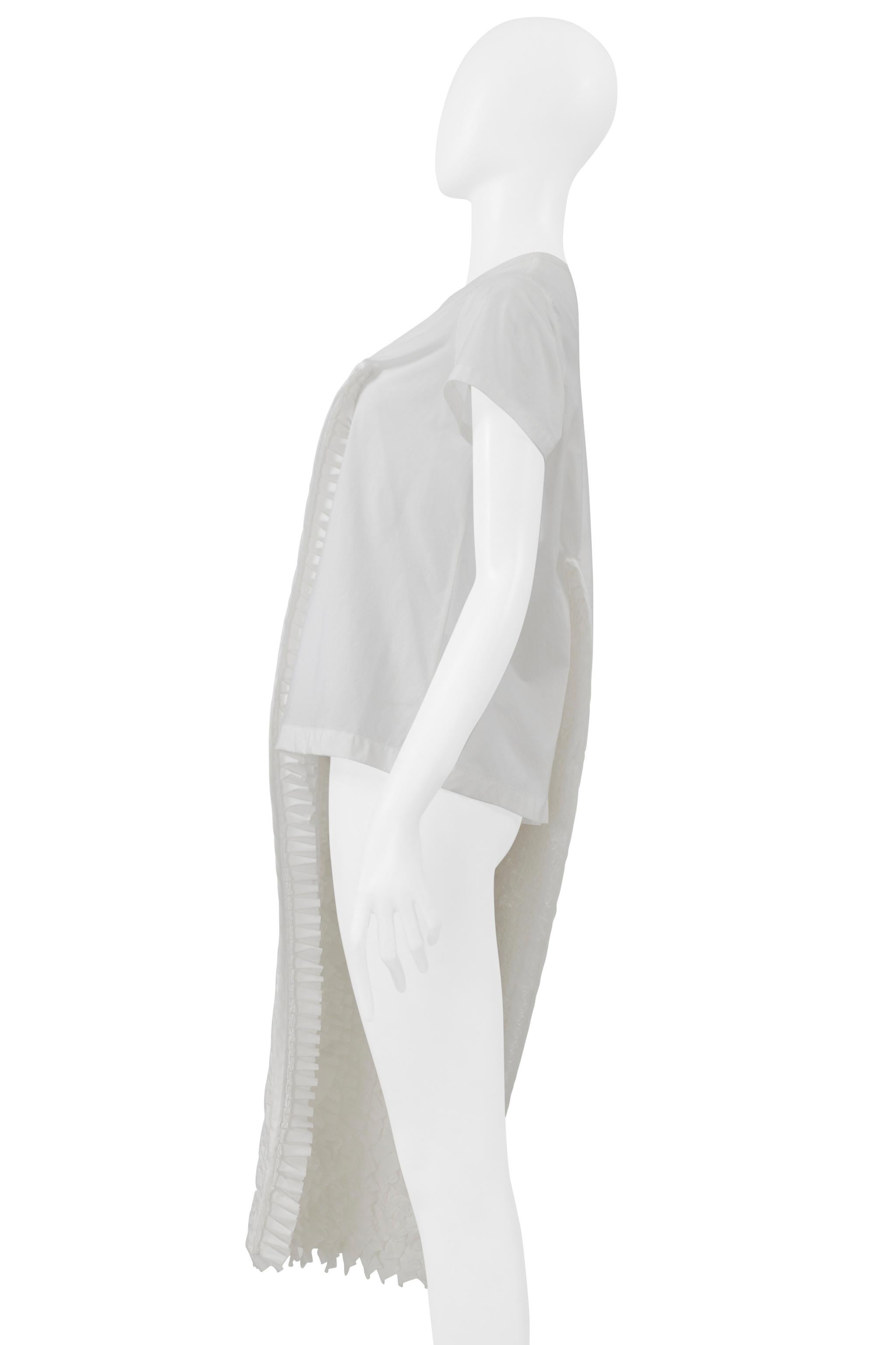 Junya Watanabe Maglietta bianca con volant interno 2000 In condizioni ottime in vendita a Los Angeles, CA