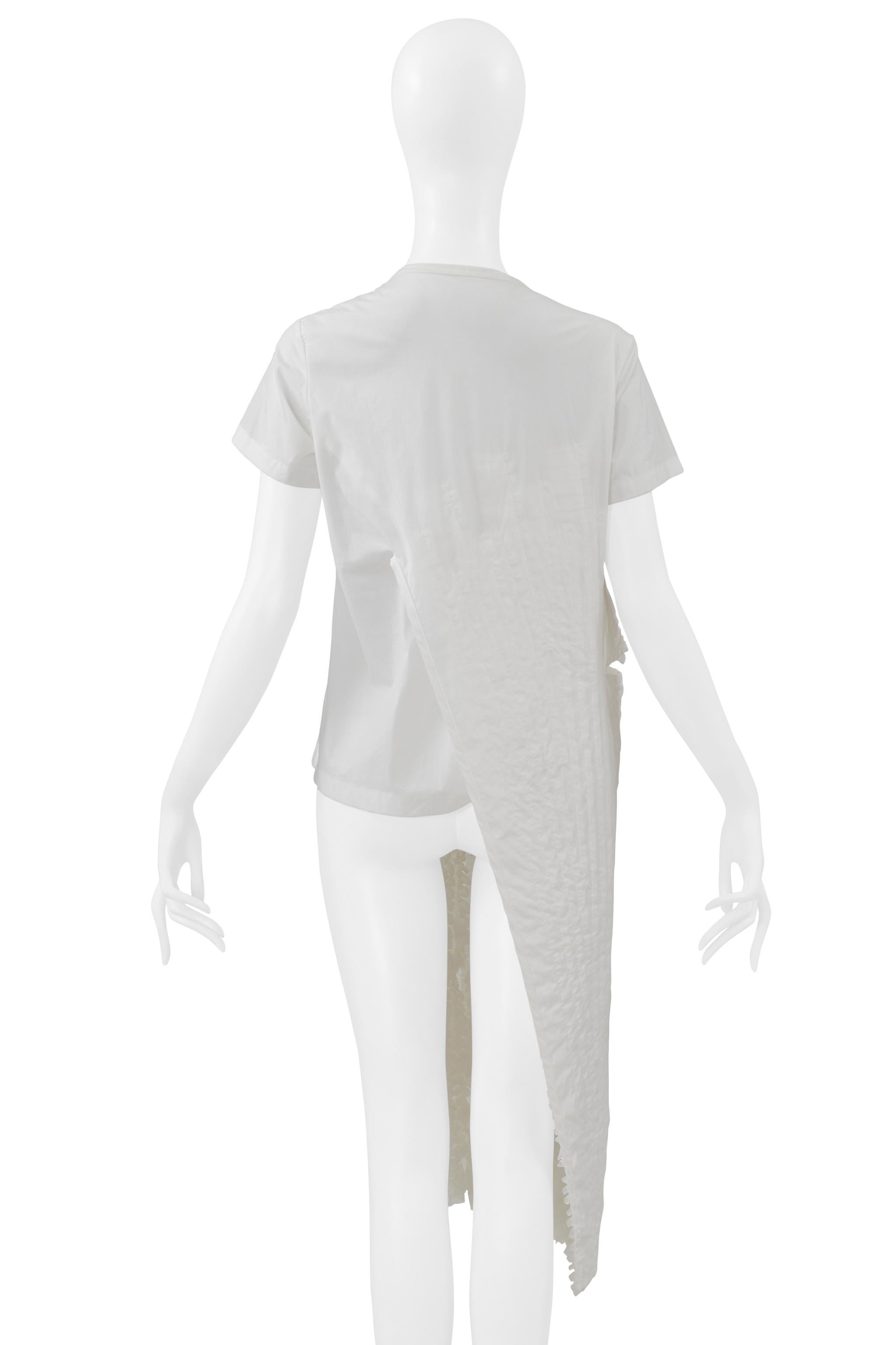 Donna Junya Watanabe Maglietta bianca con volant interno 2000 in vendita