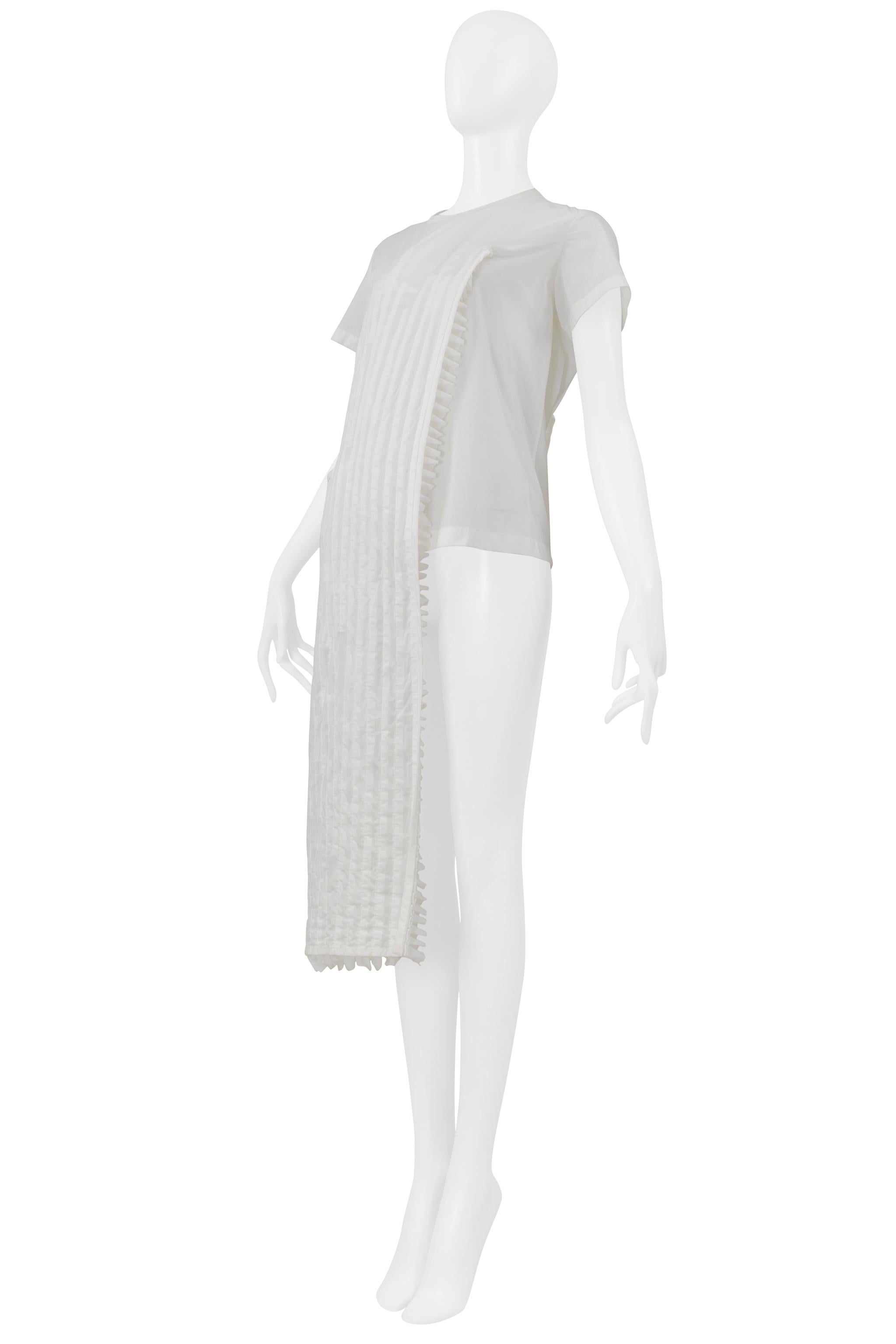 Junya Watanabe Maglietta bianca con volant interno 2000 in vendita 2
