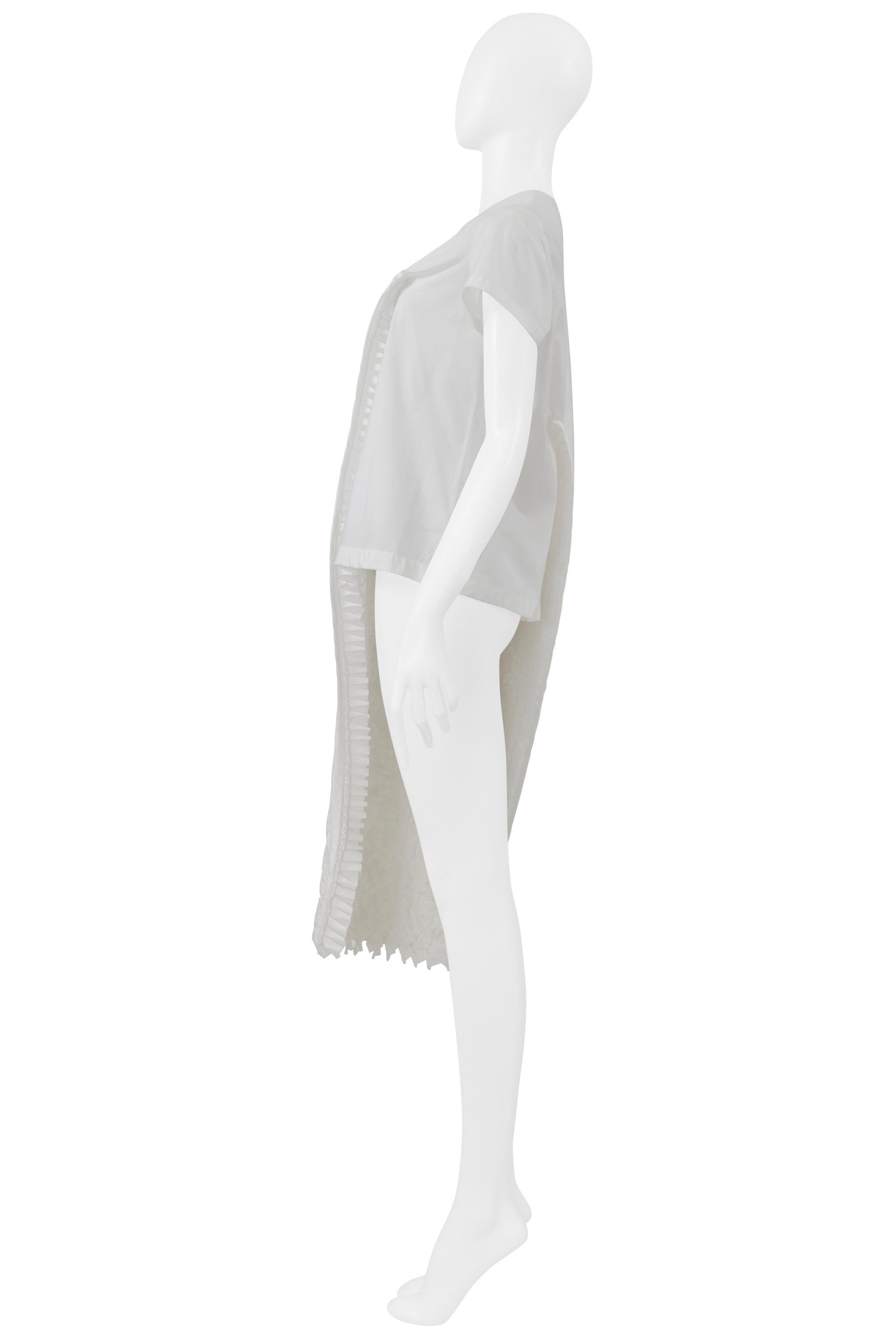 Junya Watanabe Maglietta bianca con volant interno 2000 in vendita 3