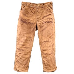 JUNYA WATANABE x CARHARTT 2023 Größe S Brauner Marmordruck Baumwolle Arbeiter Freizeithosen JUNYA WATANABE x CARHARTT 2023 Größe S Brauner Marmordruck Baumwolle Arbeiter Freizeithosen