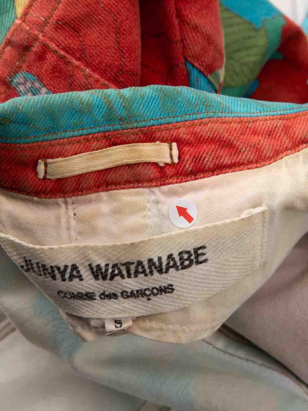 Junya Watanabe x Comme Des Garcons Floral Print Denim Jacket Size S For Sale 2