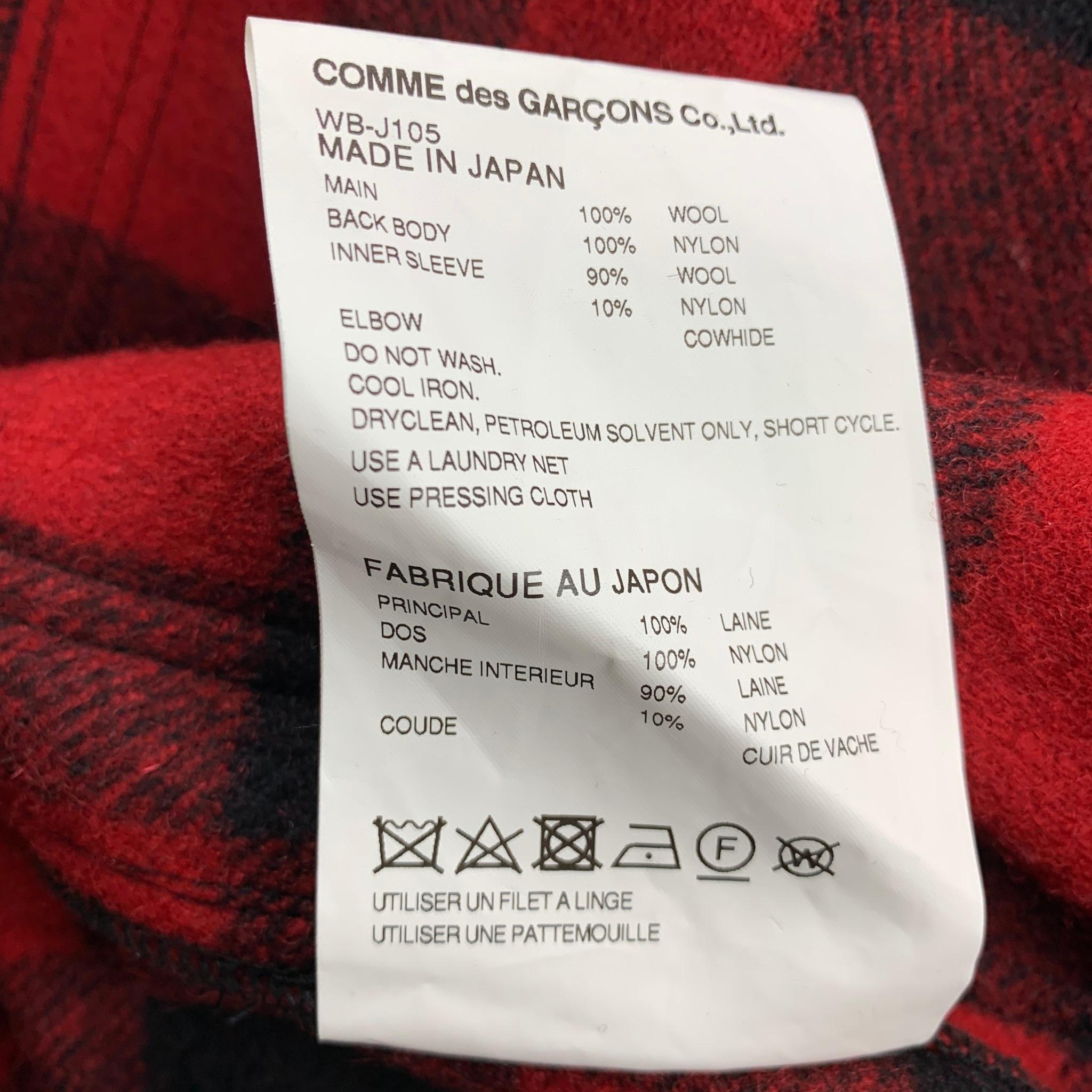 JUNYA WATANABE x FILSON Size XXL Red & Black Buffalo Plaid Wool Jacket In Excellent Condition In San Francisco, CA