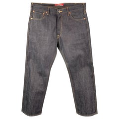 JUNYA WATANABE x LEVI'S Size L Indigo Patchwork Cotton Blend Large Pockets Jeans