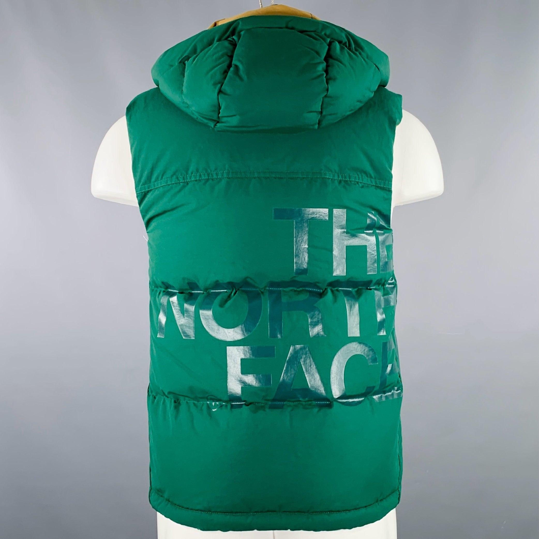 JUNYA WATANABE x THE NORTH FACE Size XS Green Quilted Cotton Nylon Vest In Excellent Condition For Sale In San Francisco, CA
