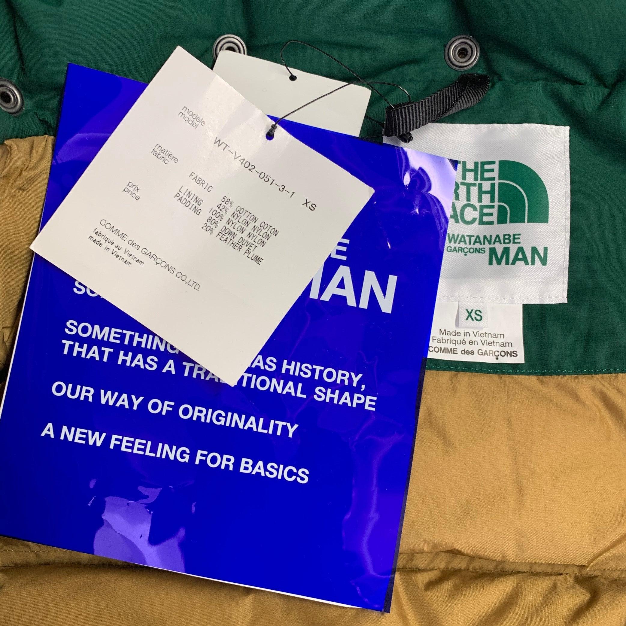 Men's JUNYA WATANABE x THE NORTH FACE Size XS Green Quilted Cotton Nylon Vest For Sale