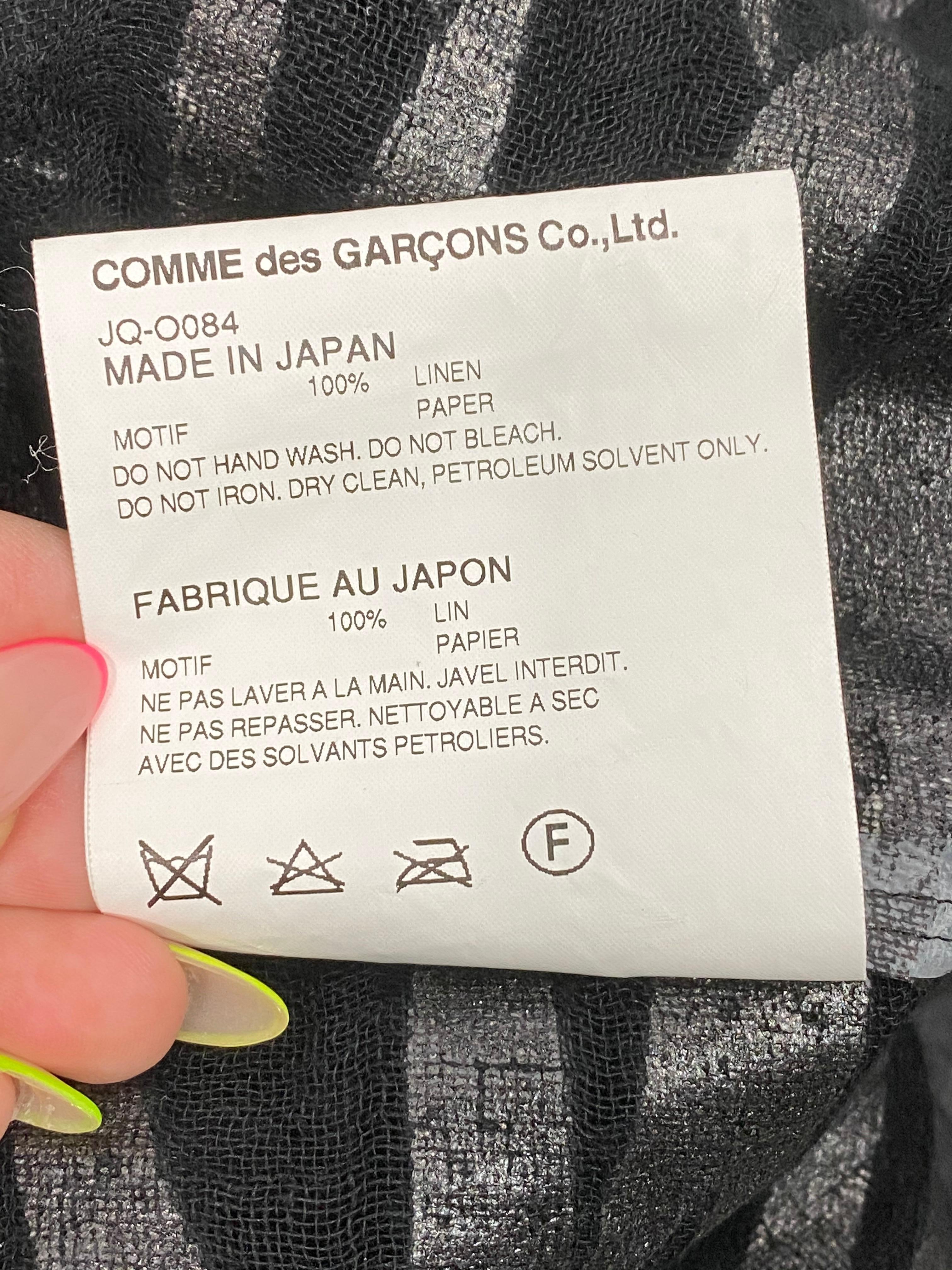 JUNYA WATANAME Comme des Garcons Black Linen Shirt Dress Size XS For Sale 8