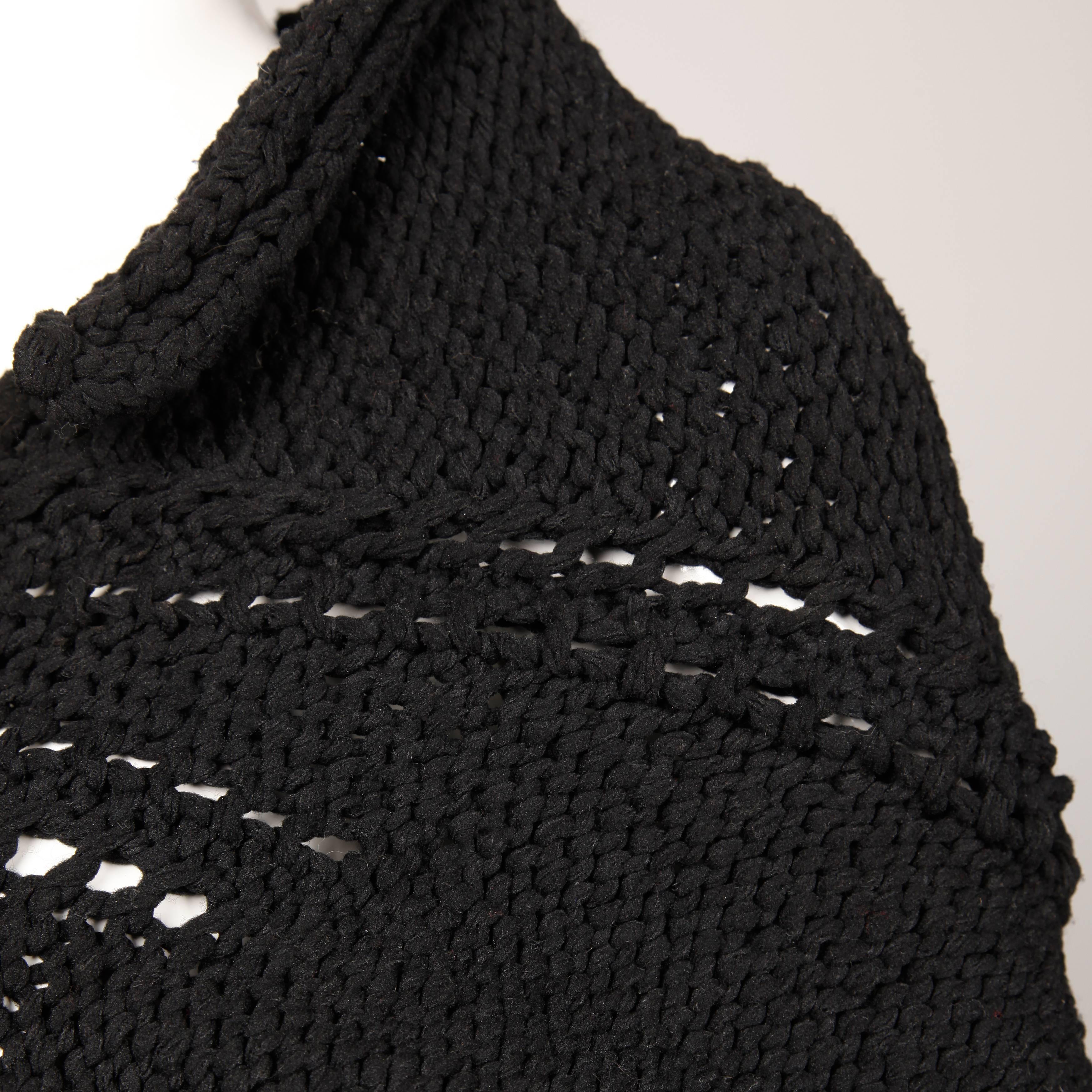Junya Watanbe Comme des Garcons Avant Garde Black Wool Knit Sweater Top For Sale 2