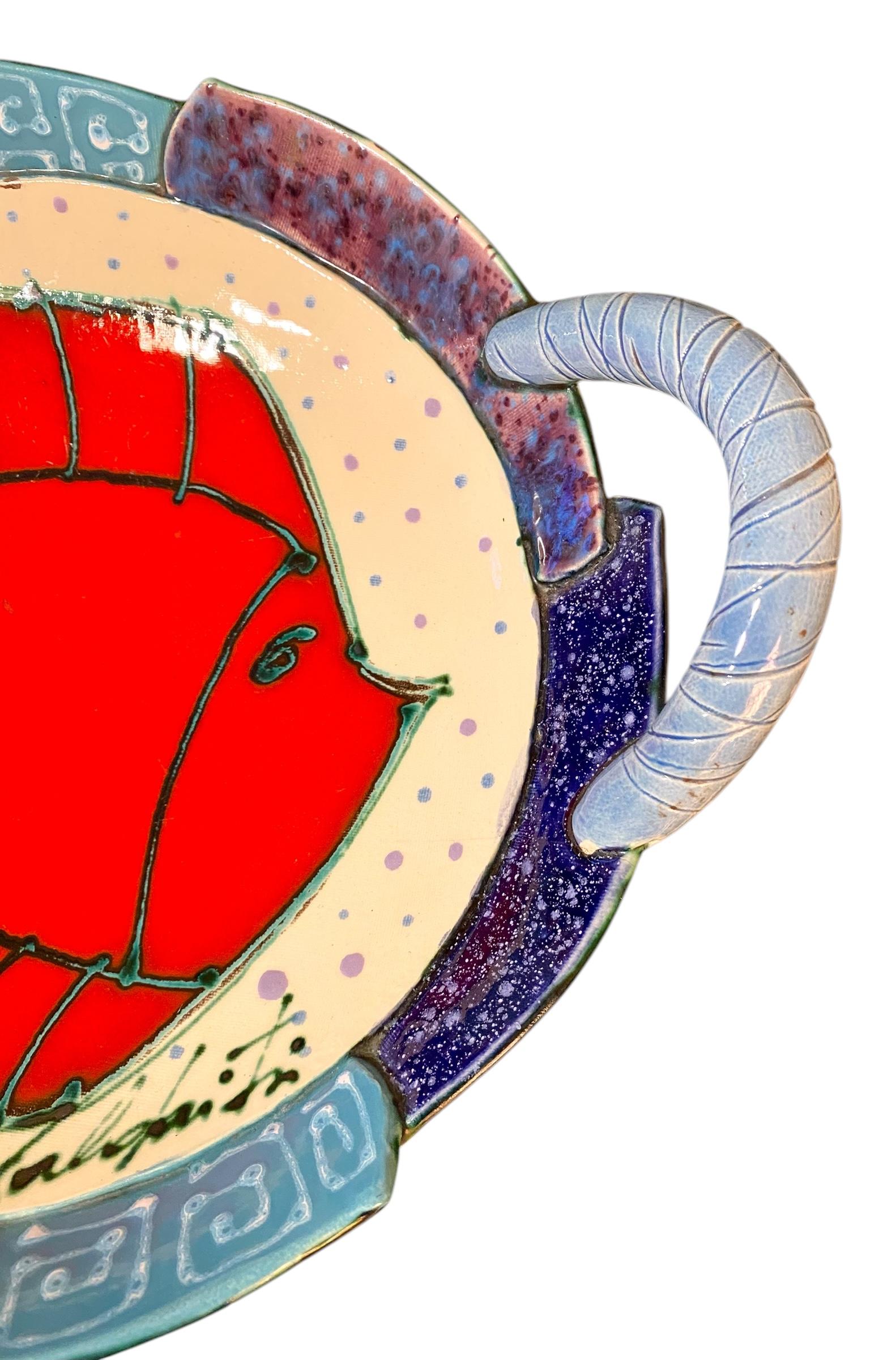 Plato de cerámica con asas Juozas Rasa Saldaitis Fish Decorativo y de Arte Aplicado en venta 3