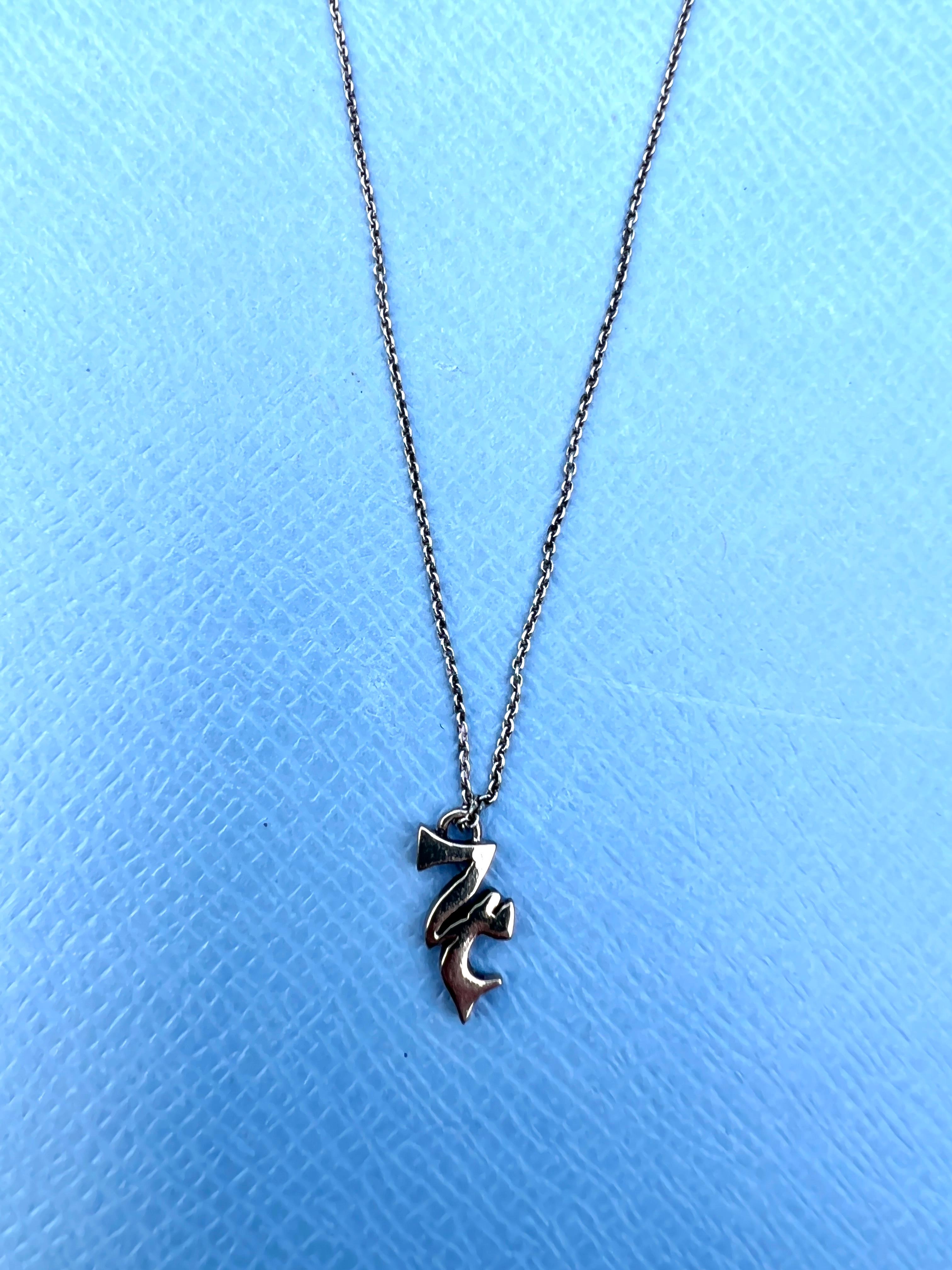 Contemporary Jupiter Astrology Pendant Chain Necklace Silver Bronze For Sale