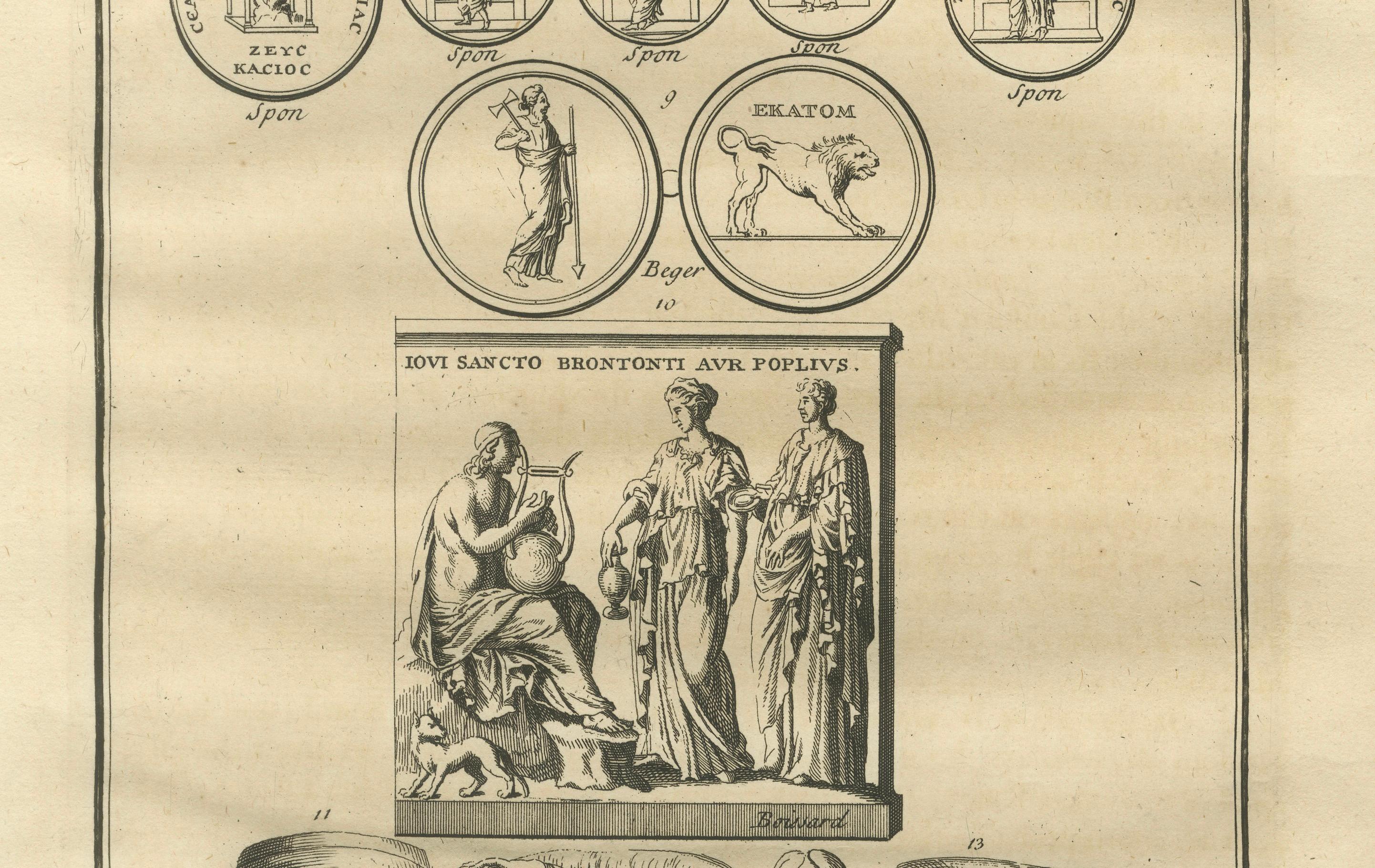 Jupiter Cults and Roman Coins, Composite Classical Engraving, Montfaucon 1721