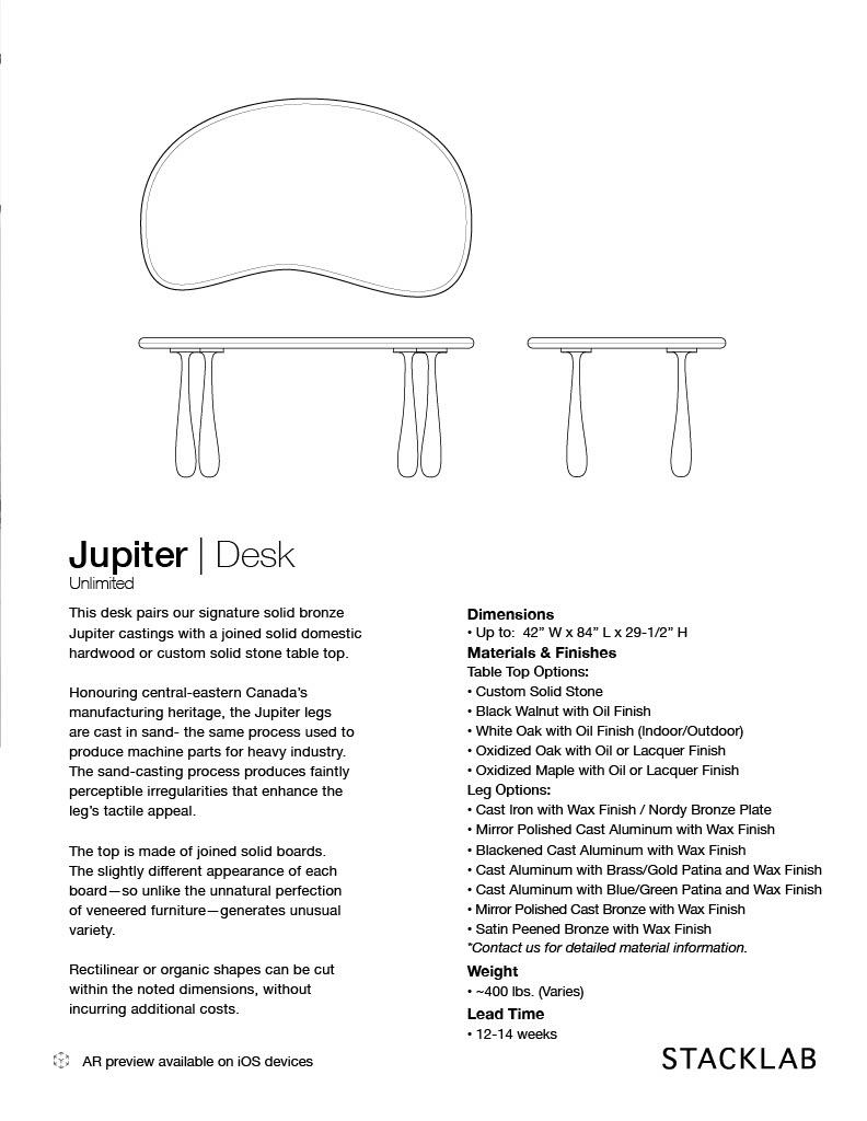 Stacklab, Jupiter Desk with Solid Domestic Hardwood  For Sale 5