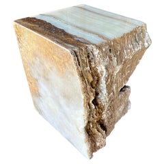 Jupiter Onyx Marble Side Table with Stunning Textures, Modern Organic