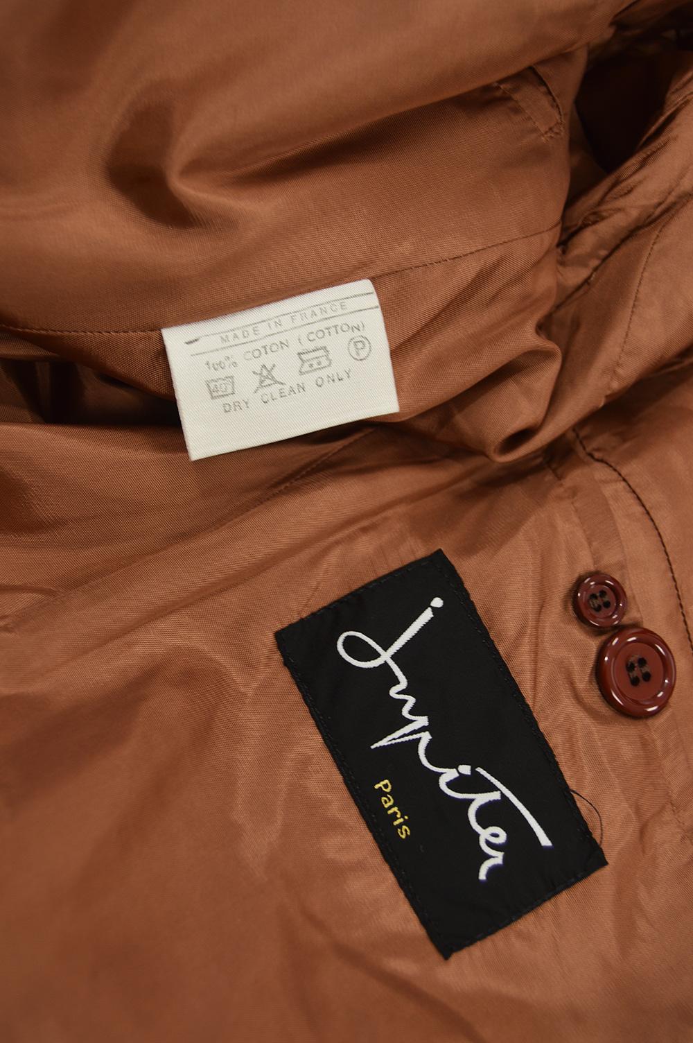 Jupiter Paris - Costume pantalon évasé en velours orange brûlé vintage pour homme, années 1970 en vente 3