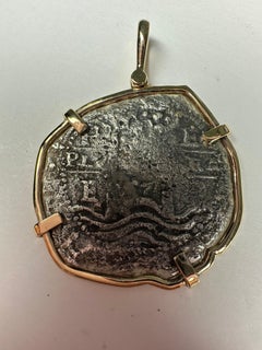 Jupiter Shipwreck coin in 14KT gold pendant setting RARE