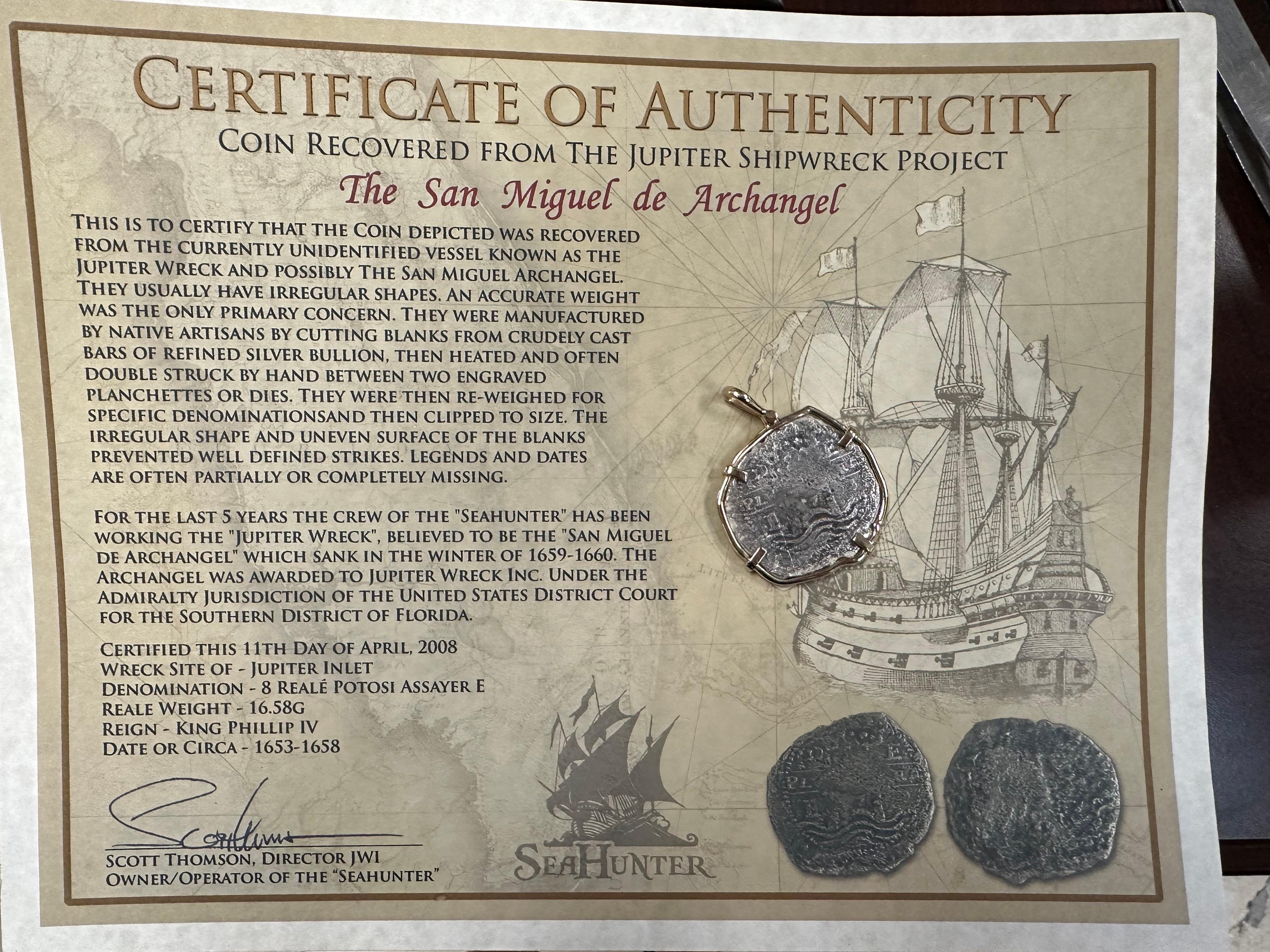 Moneta Jupiter Shipwreck in oro 14KT con ciondolo RARO in vendita 2