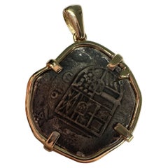 Jupiter Shipwreck coin in 14KT gold pendant setting RARE