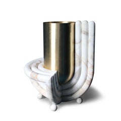 Jupiter Vase, Marble and Brass, by Bohinc Studio
