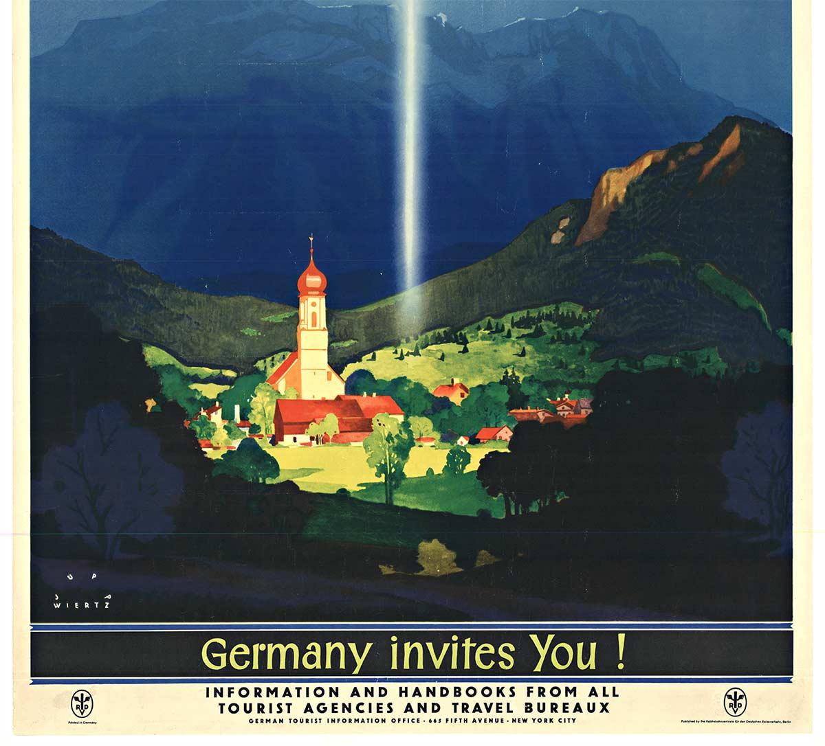 Poster d'epoca originale della Passione di Oberammergau del 1634 - 1934 - Print Art Déco di Jupp Wiertz