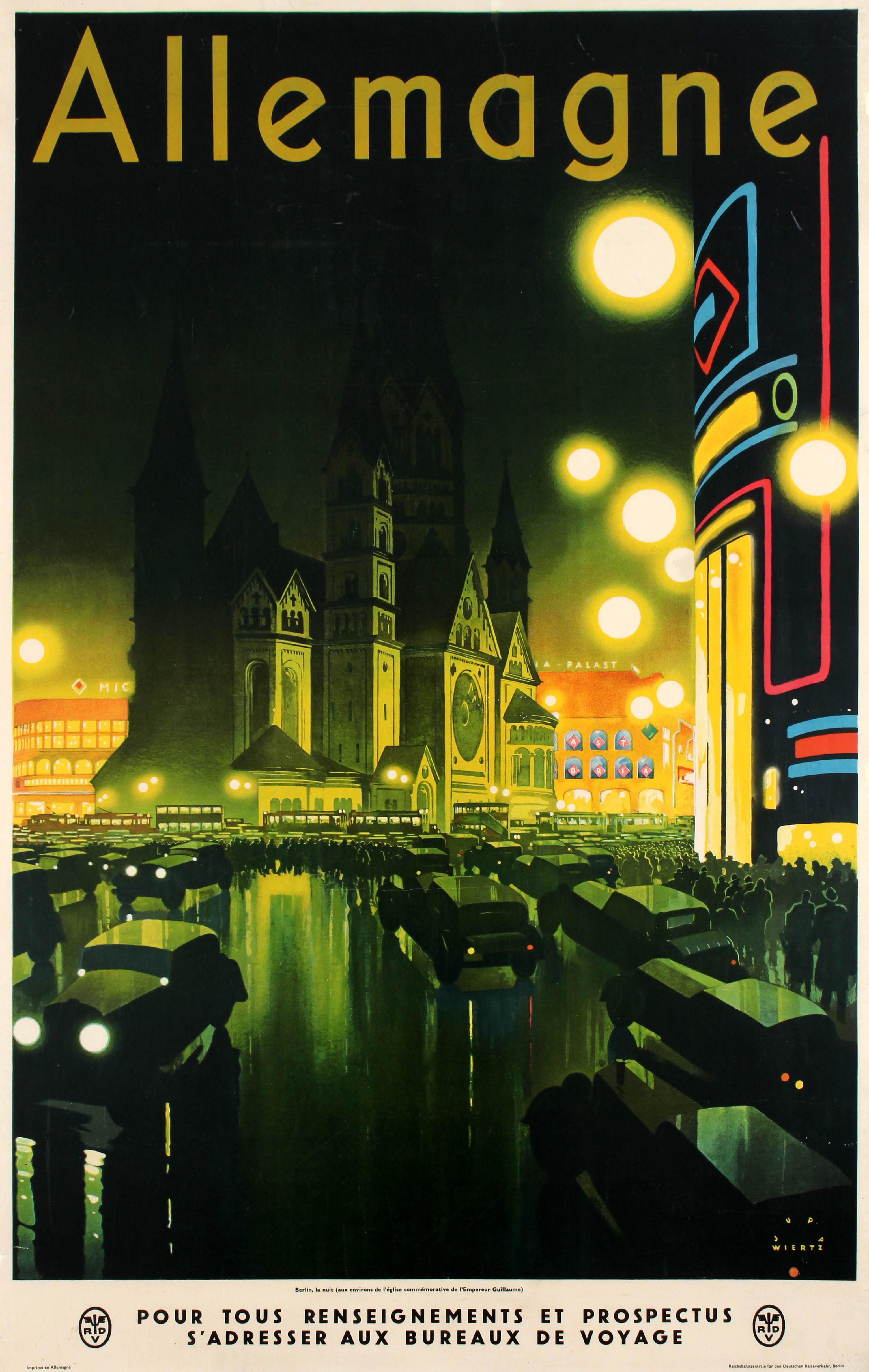 Jupp Wiertz Print - Original Vintage Art Deco RDV State Railway Poster Ft. Berlin Germany Allemagne
