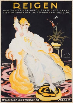 Reigen, 1919 by Jupp Wiertz, Original Art Deco German advertisement poster
