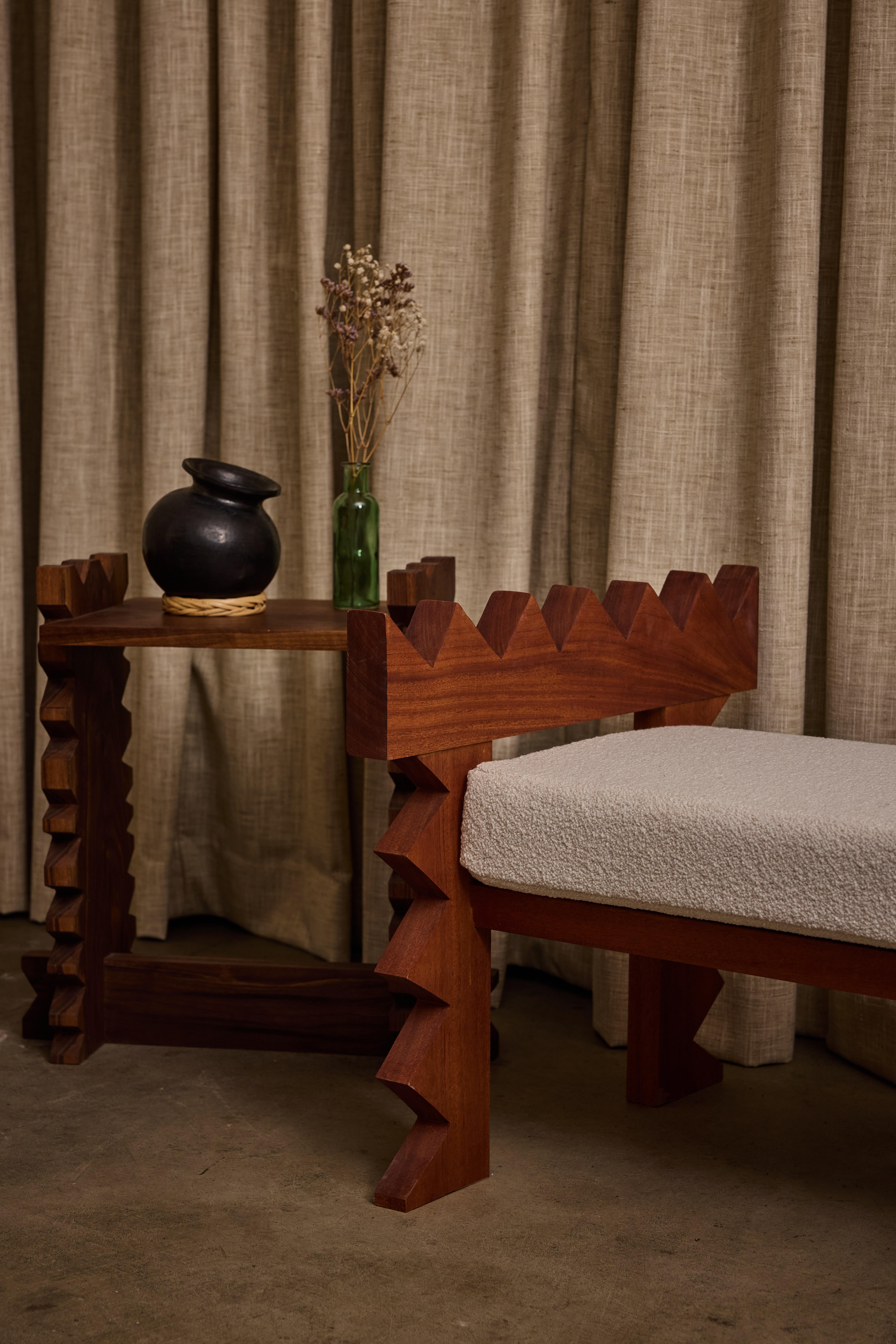 Bouclé Jura Bench by Ah Um Design Studio For Sale