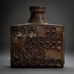 Jura Ceramic Vase with Spiral Decor, Scheurich, West Germany, Mid-20th Century