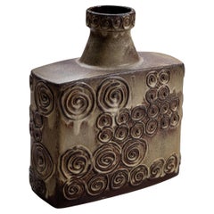 Jura-Keramikvase mit Spiraldekor, Scheurich, Westdeutschland, Mitte des 20. Jahrhunderts