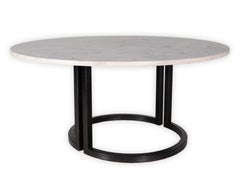 Jura Grey Leather Stone Top with Ebonized Steel Calvin Base