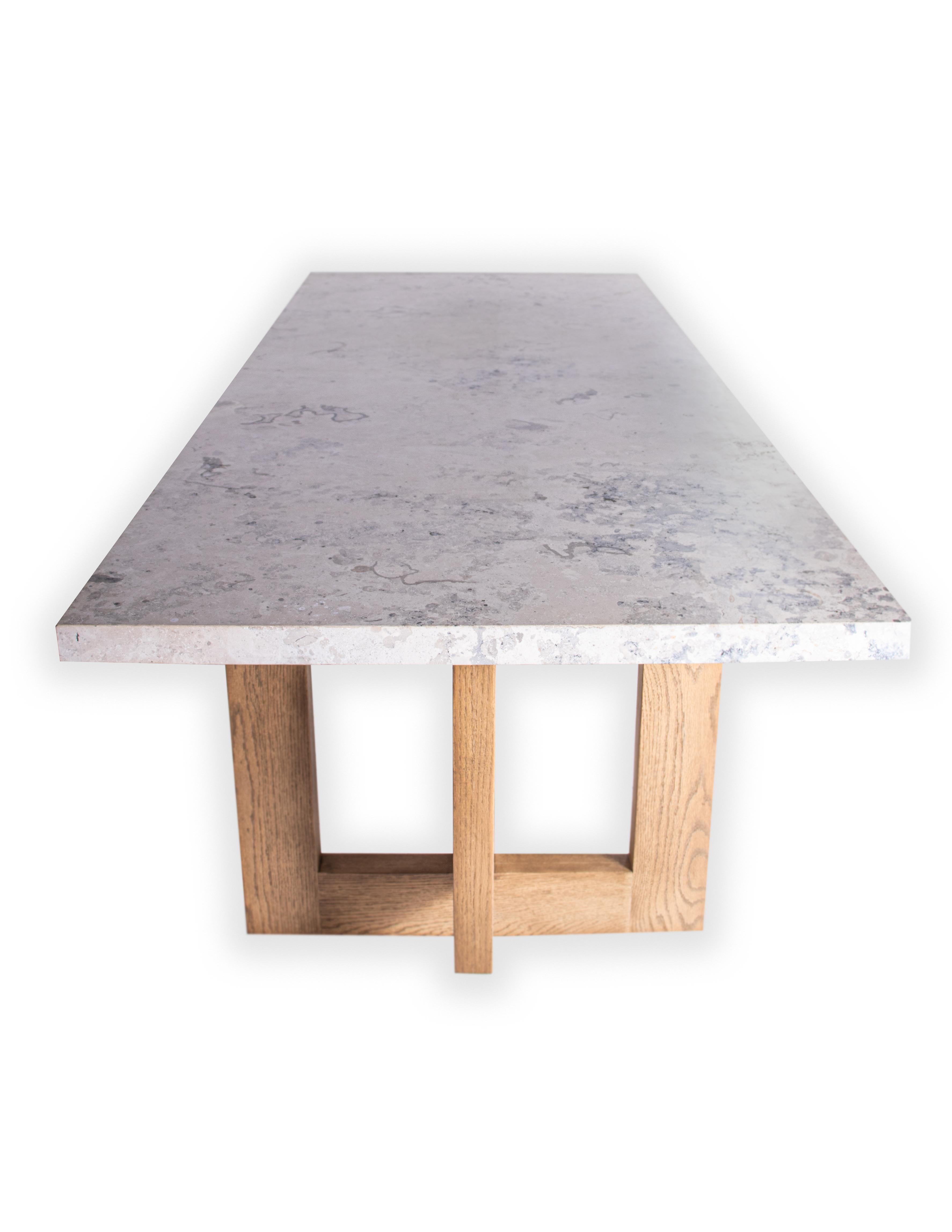 oak and marble dining table