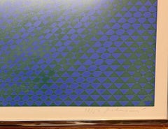 Vintage Italian OP Art Silkscreen Print Juraj Dobrović Lithograph Kinetic Red