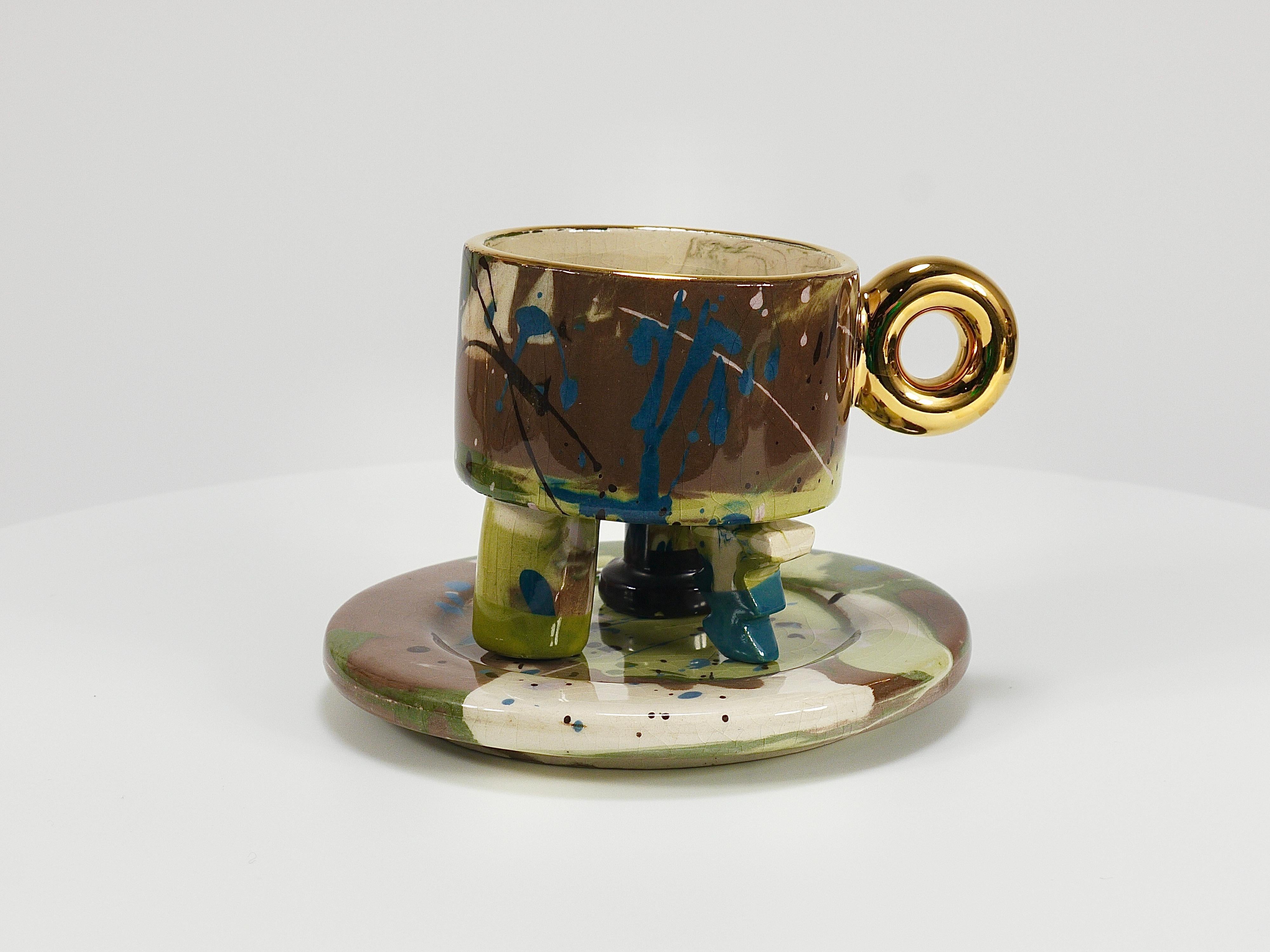 Juraj Mahalik Skulpturales postmodernes Pop-Art-Teeservice von Art4, Slowakei, 1990er Jahre (Keramik) im Angebot