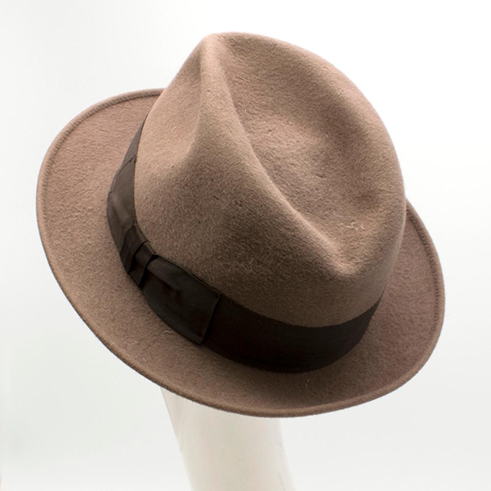 Gray Juretic Maria Gorizia Brown Rabbit Felt Fedora Hat	