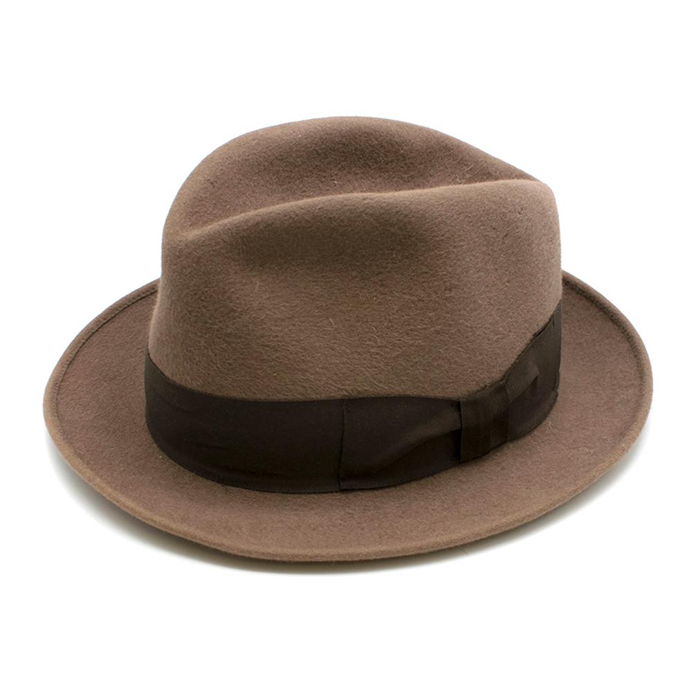 Juretic Maria Gorizia Brown Rabbit Felt Fedora Hat	 In Excellent Condition In London, GB