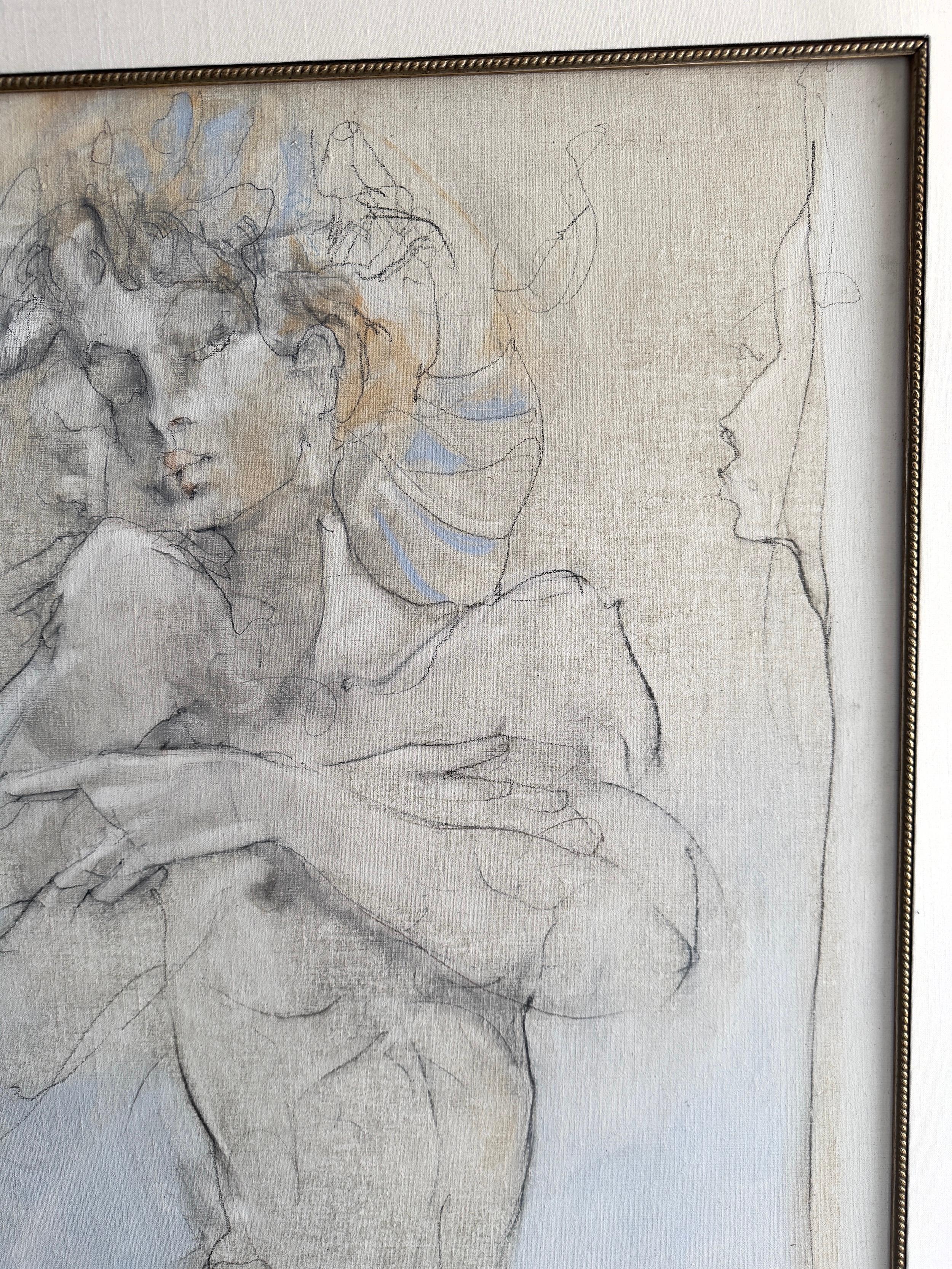 Affetto Tecnica mista - Figurative Painting Grigio di Jurgen Gorg