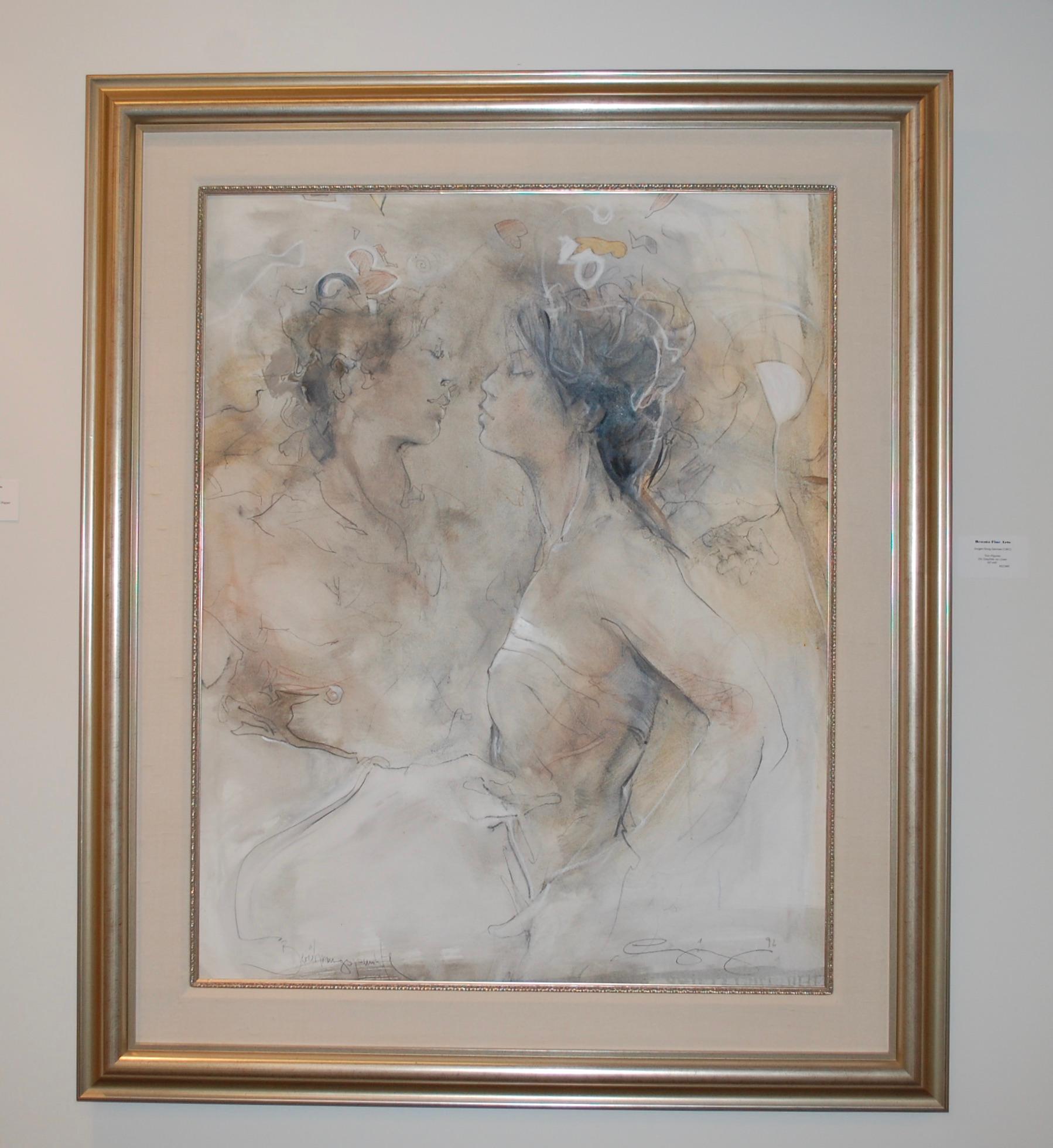 Jurgen Gorg Abstract Painting – Zwei Figuren Expressionist Öl auf Leinwand