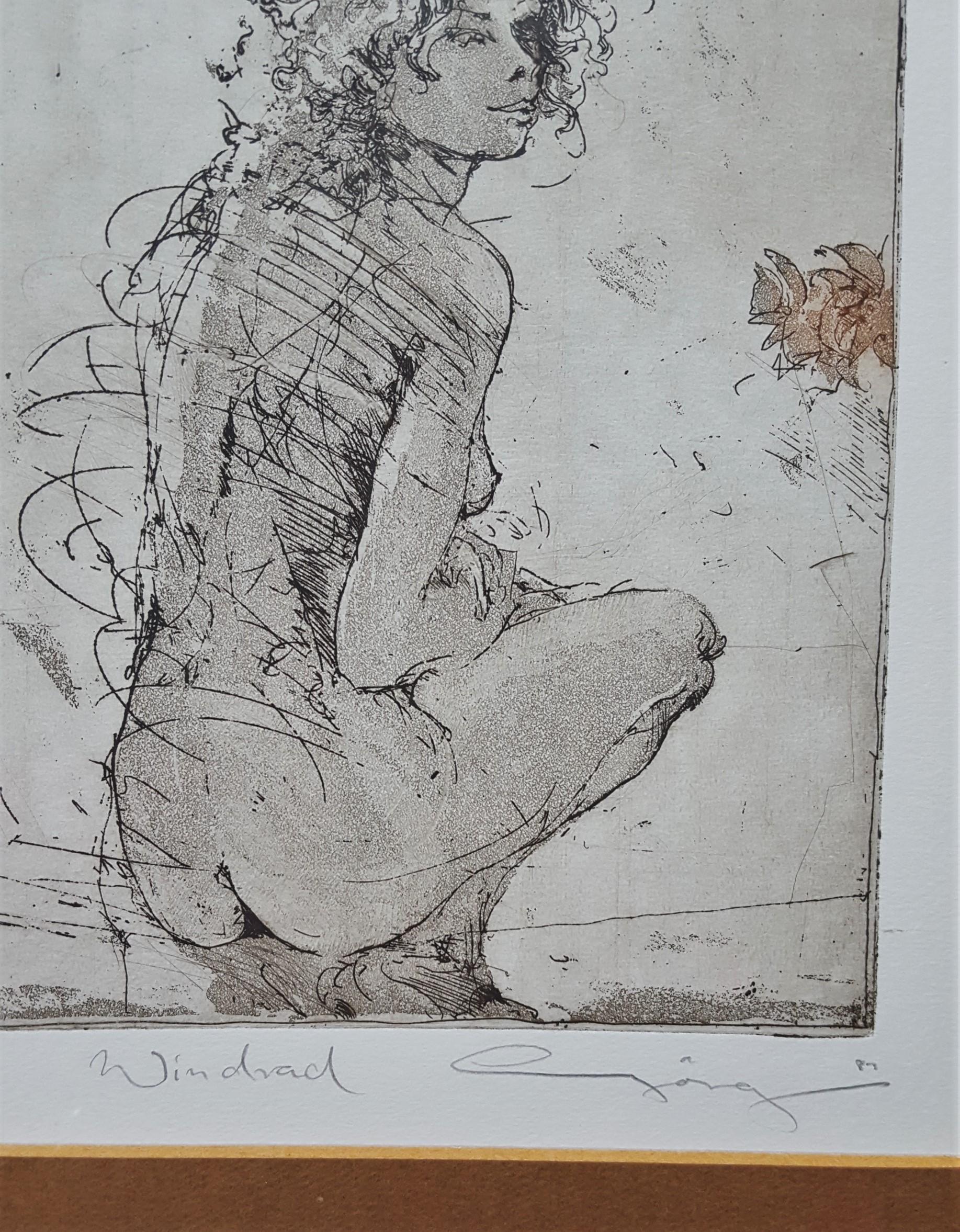 An original signed etching and aquatint on white wove paper by German artist Jurgen Gorg (1951-) titled 