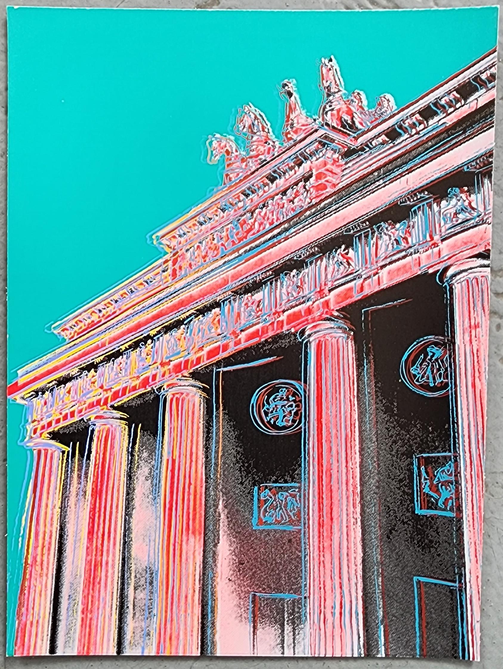 Porte de Brandebourg (rouge, teintes sarcelles - Brandenburger Tor) (40% DE RÉDUCTION SUR LE PRIX DE LISTE) - Print de Jurgen Kuhl 