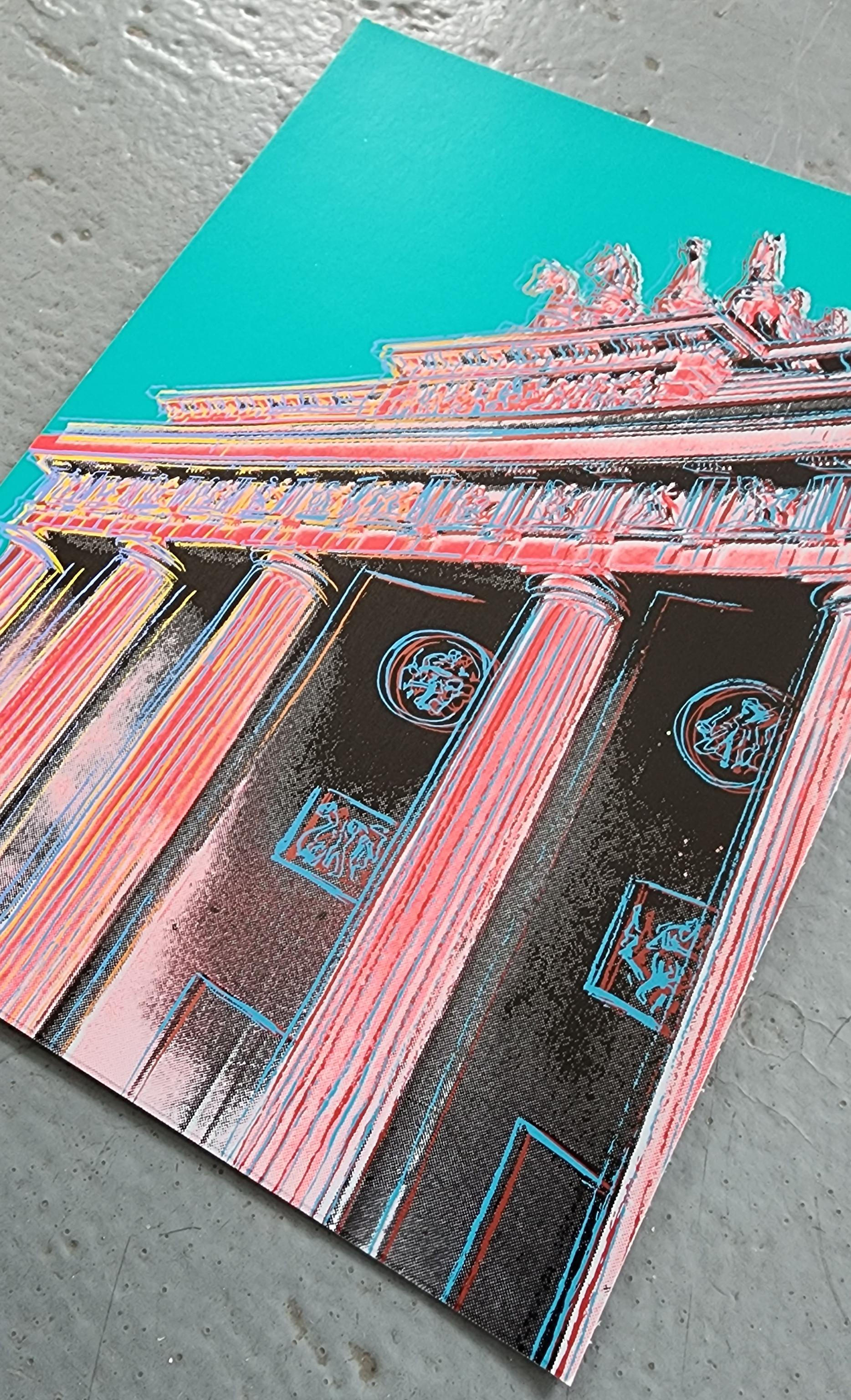 Porte de Brandebourg (rouge, teintes sarcelles - Brandenburger Tor) (40% DE RÉDUCTION SUR LE PRIX DE LISTE) - Pop Art Print par Jurgen Kuhl 