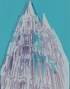 Cologne Cathedral (Teal) (Pop Art, Andy Warhol) $45 SHIPPING US ONLY (NOT $349)