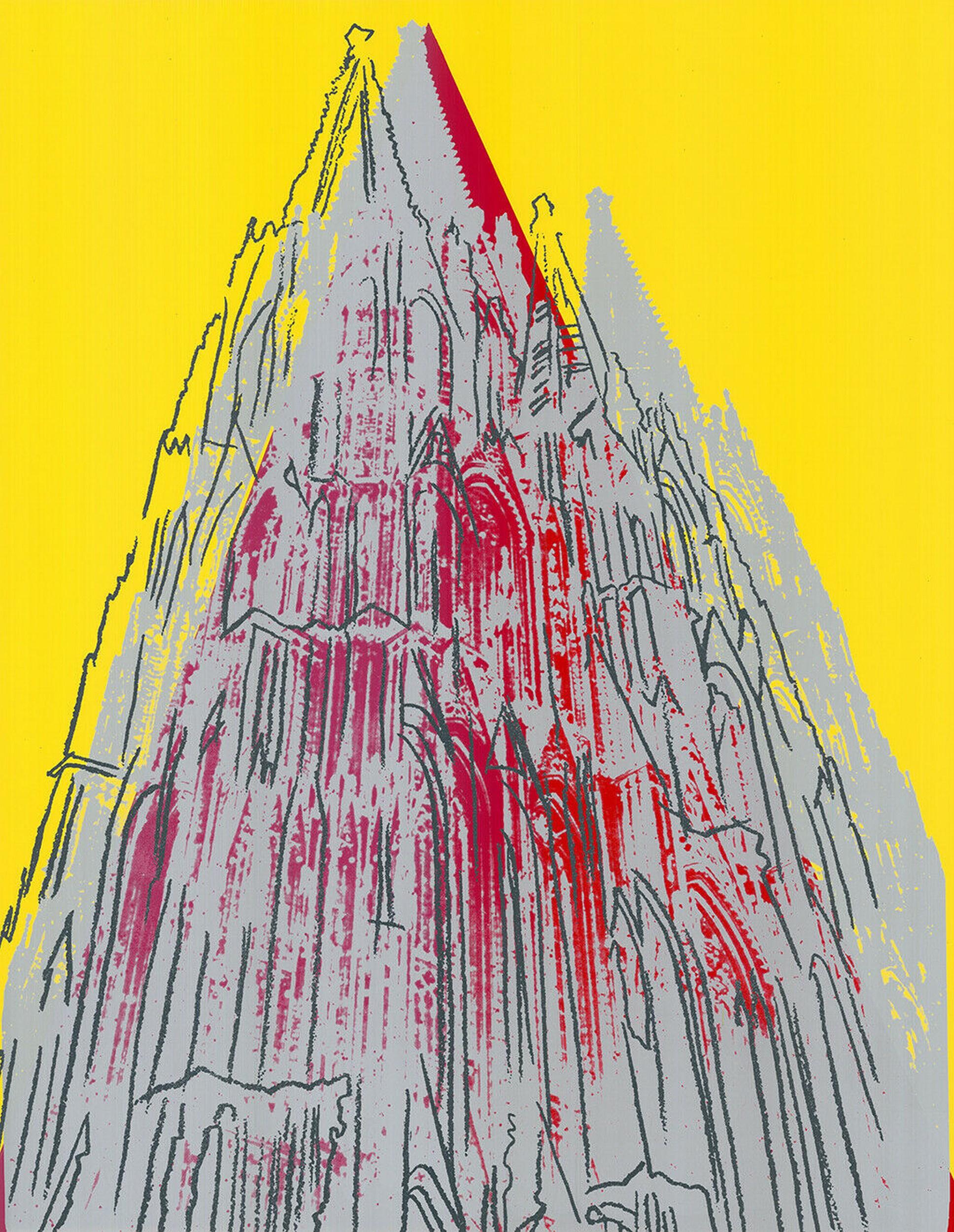 Jurgen Kuhl  Landscape Print - Cologne Cathedral (Yellow, Red) (Pop Art, Andy Warhol) 