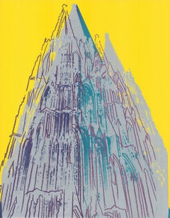 Cologne Cathedral (Yellow, Teal) (Pop Art, Andy Warhol) 