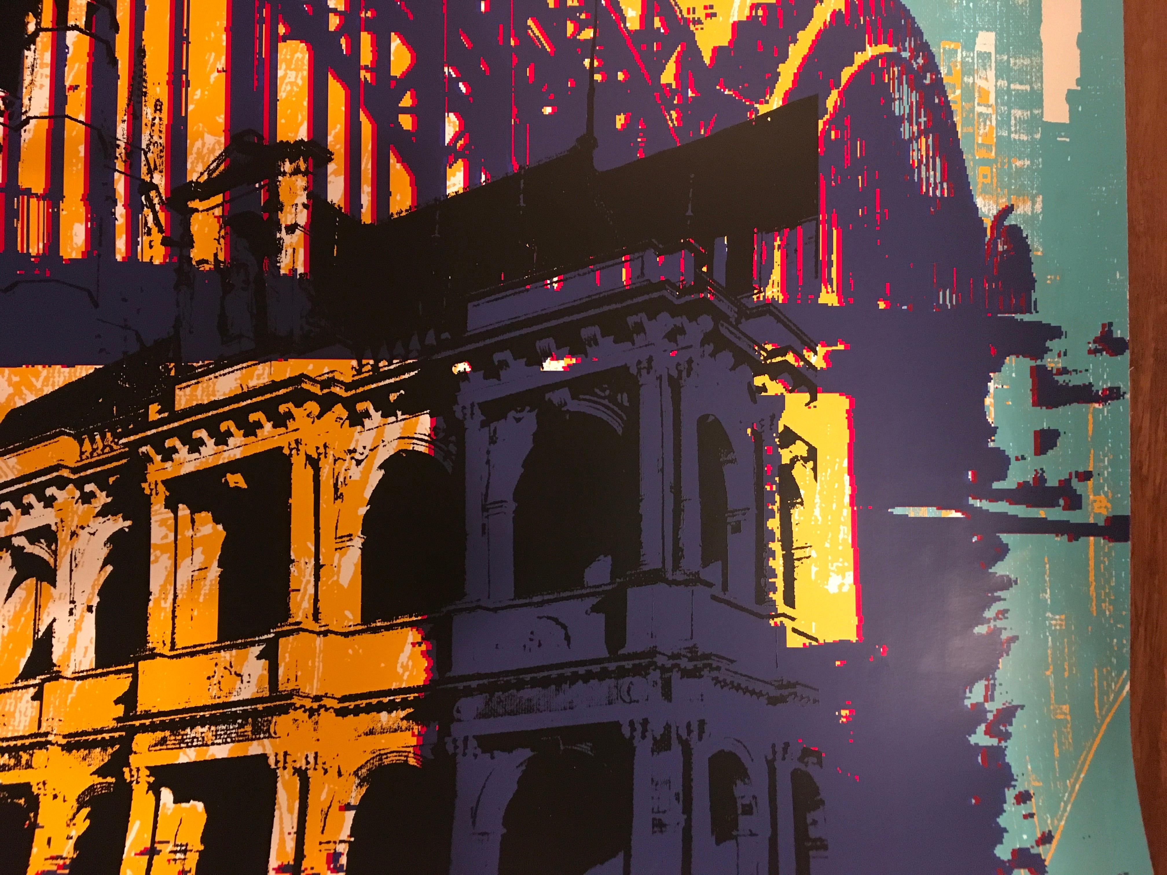 Serigrafía Collage Colonia por Jurgen Kuhl - Landscape Print Negro de Jurgen Kuhl 