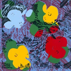 Flowers (Blue, Yellow, Red Hues - Pop Art) (~70% OFF LIST PRICE, LIMITED TIME)