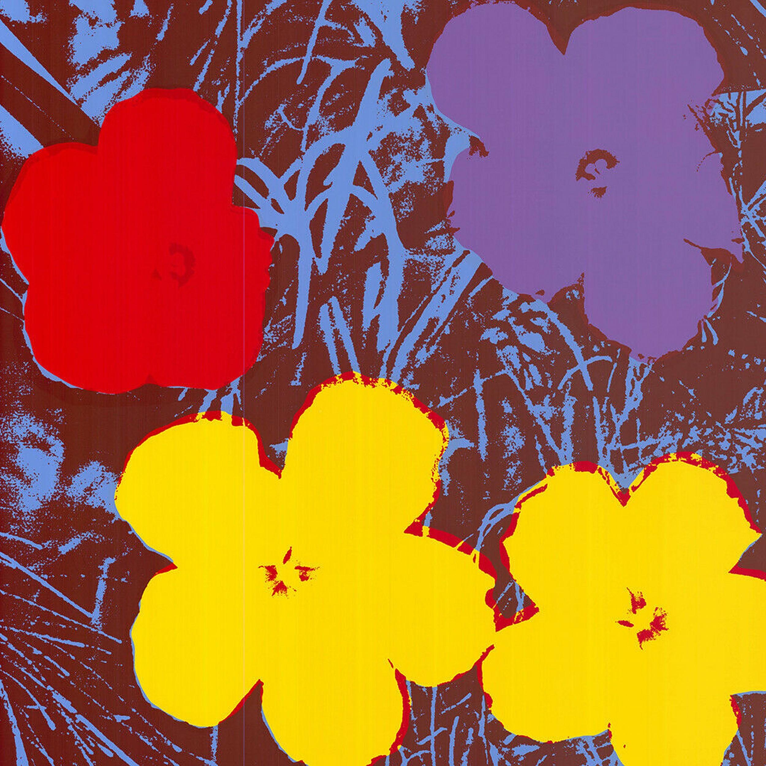 Jurgen Kuhl  Figurative Print - Flowers (Yellow, Pink, Purple Warhol, Pop Art, 70% OFF LIST PRICE, LIMITED TIME)