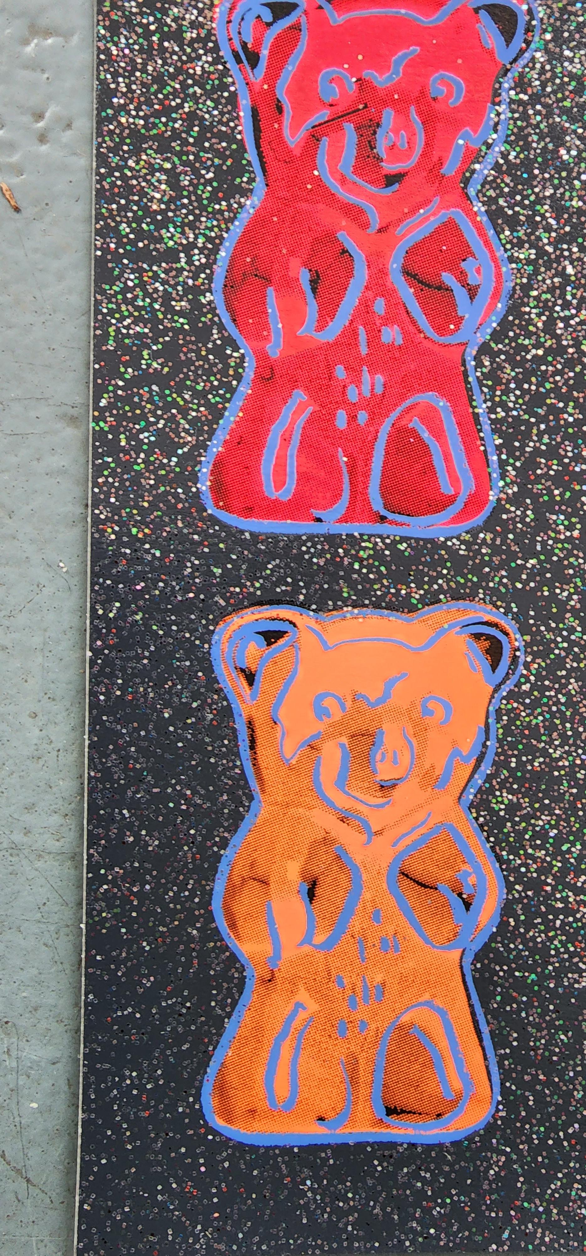 Gummi Bears #2 + Glitter, Small - BLACK (Pop Art, Warhol) (~50% OFF LIST PRICE) For Sale 2